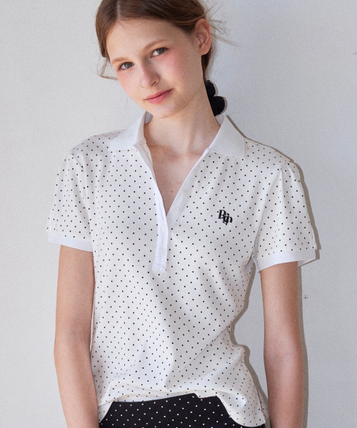 Frill Cap Polo Shirt белая