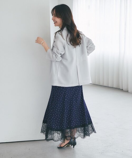 La boutique BonBon（ラブティックボンボン）の「【夏に着られるジャケット】ライトメッシュジャケット（テーラードジャケット・レディース・ブラウン/ライトグレー・FREE）」の20枚目の写真