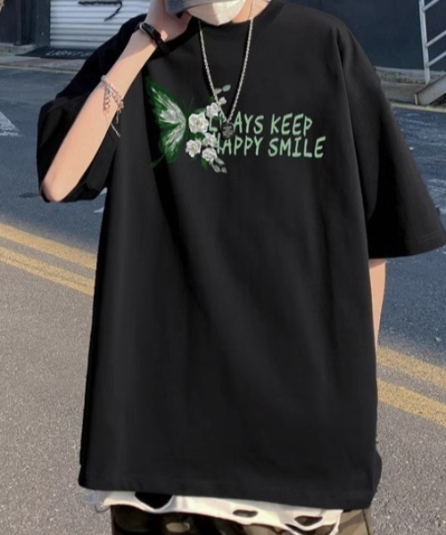 link lot(リンクロット)の「バタフライバッグプリントオーバーサイズtシャツ(Tシャツ/カットソー・メンズ・ホワイト/ブラック・L/M)」の3枚目の写真