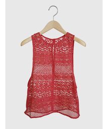 Sleeveless crochet knit top