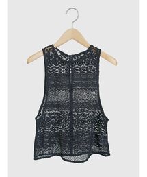 Sleeveless crochet knit top