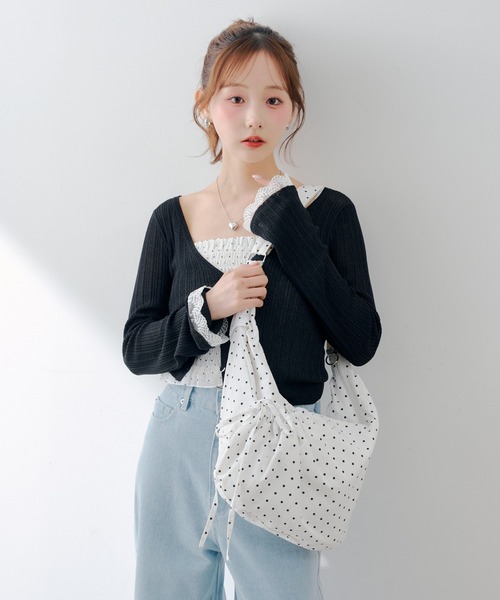 continuer de NICE CLAUP(コンティニューデナイスクラップ)の「【WEB限定】ドットショルダーバッグ(ショルダーバッグ・レディース・ネイビー/ホワイト・FREE)」の5枚目の写真