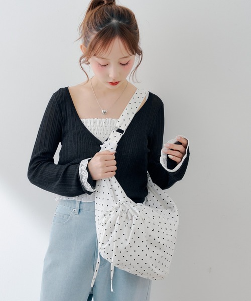 continuer de NICE CLAUP(コンティニューデナイスクラップ)の「【WEB限定】ドットショルダーバッグ(ショルダーバッグ・レディース・ネイビー/ホワイト・FREE)」の6枚目の写真