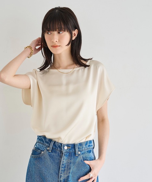 meilmada(メイルマダ)の「ヴィンテージサテンフレンチスリーブトップス(シャツ/ブラウス・レディース・アイボリー/ブラック・FREE)」の10枚目の写真