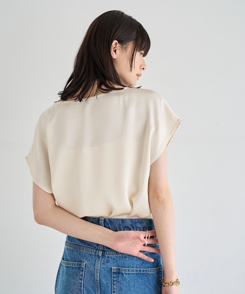 meilmada(メイルマダ)の「ヴィンテージサテンフレンチスリーブトップス(シャツ/ブラウス・レディース・アイボリー/ブラック・FREE)」の13枚目の写真