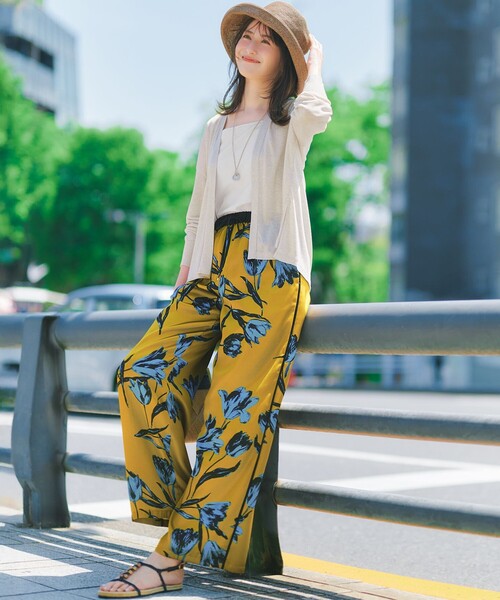 23区 S（ニジュウサンクチイサイサイズ）の「ARGENTI フラワープリント ワイドパンツ（その他パンツ・レディース・ライトグリーン系5/ライトイエロー系5・32）」の22枚目の写真