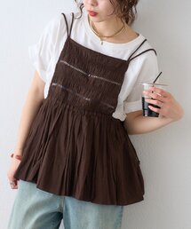 CIAOPANIC TYPY | 【India】シャーリングバルーンエプロンキャミチュニック(シャツ/ブラウス)