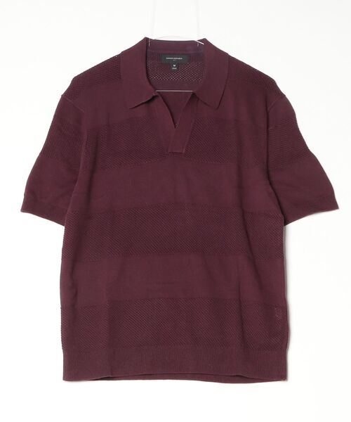 BANANA REPUBLIC FACTORY STORE（バナナリパブリック ファクトリーストア）の「BANANA REPUBLIC FACTORY STORE　　メッシュストライプニットポロ（ニット/セーター・メンズ・ネイビー/ホワイト系その他/ワインレッド/グリーン・L/XL/S/M）」の8枚目の写真