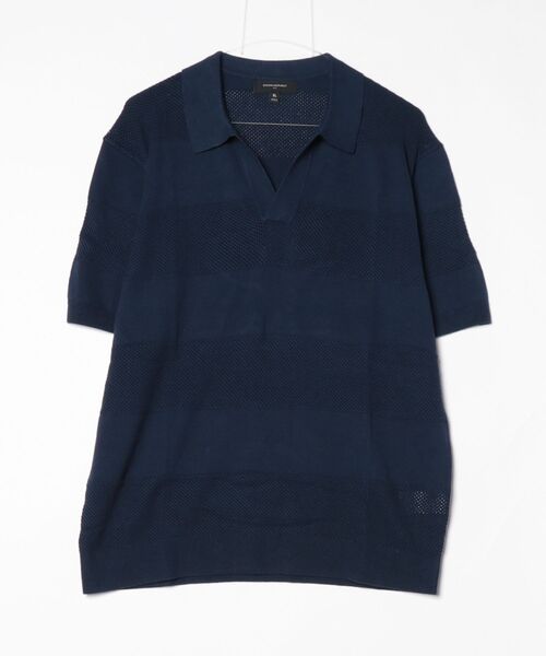 BANANA REPUBLIC FACTORY STORE（バナナリパブリック ファクトリーストア）の「BANANA REPUBLIC FACTORY STORE　　メッシュストライプニットポロ（ニット/セーター・メンズ・ネイビー/ホワイト系その他/ワインレッド/グリーン・L/XL/S/M）」の10枚目の写真