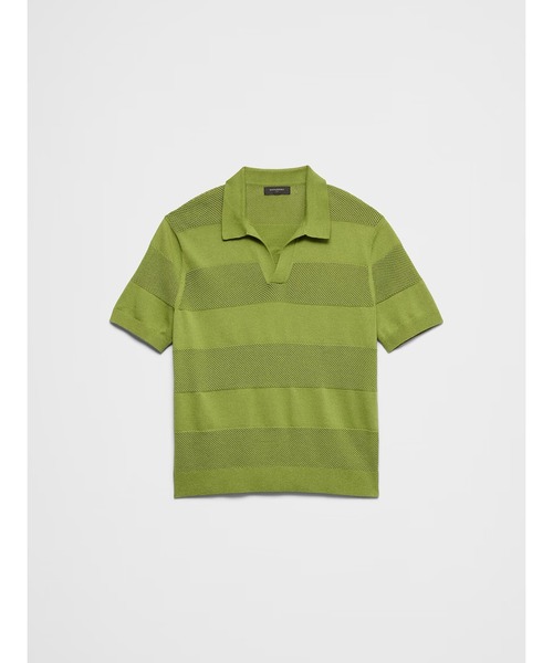 BANANA REPUBLIC FACTORY STORE（バナナリパブリック ファクトリーストア）の「BANANA REPUBLIC FACTORY STORE　　メッシュストライプニットポロ（ニット/セーター・メンズ・ネイビー/ホワイト系その他/ワインレッド/グリーン・L/XL/S/M）」の7枚目の写真