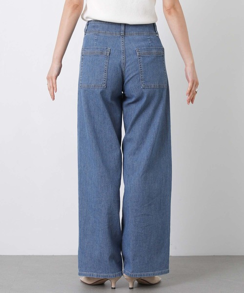 SOMETHING(サムシング)の「サマーデニムセミワイドパンツ(デニムパンツ・レディース・ライトインディゴブルー・M/S)」の9枚目の写真
