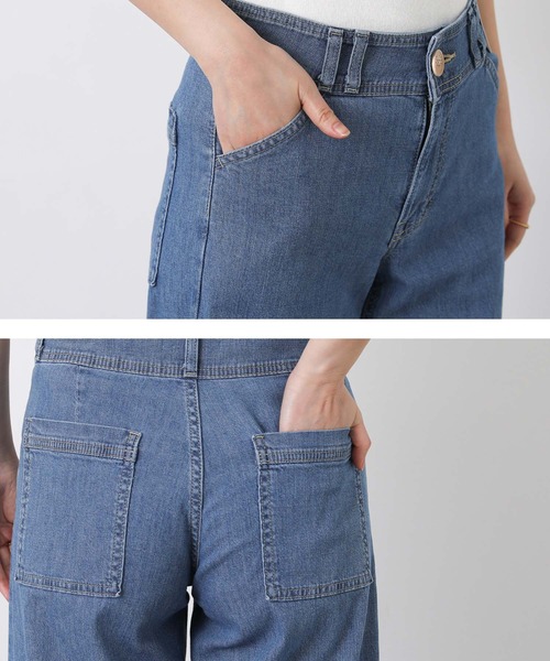 SOMETHING(サムシング)の「サマーデニムセミワイドパンツ(デニムパンツ・レディース・ライトインディゴブルー・M/S)」の7枚目の写真