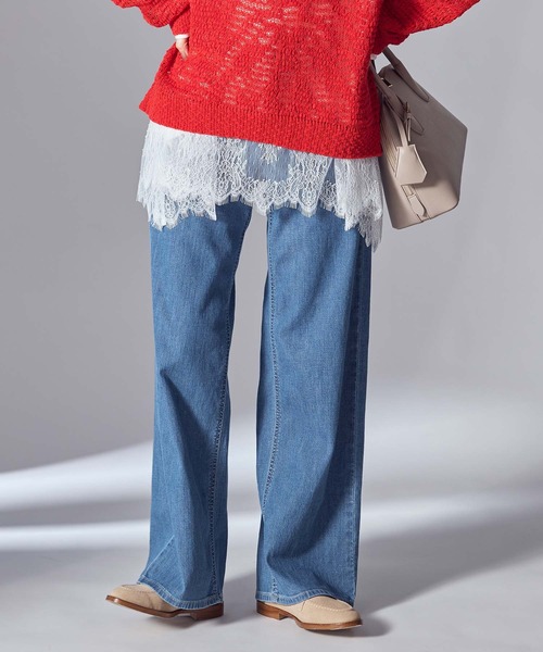 SOMETHING(サムシング)の「サマーデニムセミワイドパンツ(デニムパンツ・レディース・ライトインディゴブルー・M/S)」の19枚目の写真