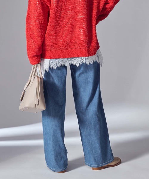 SOMETHING(サムシング)の「サマーデニムセミワイドパンツ(デニムパンツ・レディース・ライトインディゴブルー・M/S)」の17枚目の写真