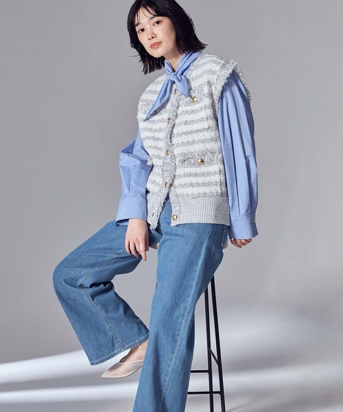 SOMETHING(サムシング)の「サマーデニムセミワイドパンツ(デニムパンツ・レディース・ライトインディゴブルー・M/S)」の12枚目の写真