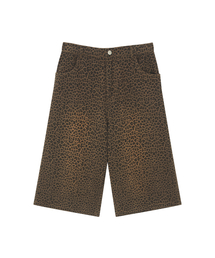 TONSIL（トンスル）の「ウォッシングレオパードバミューダパンツブラウン（その他パンツ）」