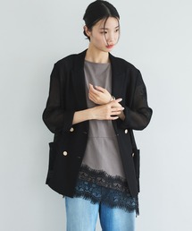 【イージーケア/接触冷感】イレヘムレースフレンチTOPS