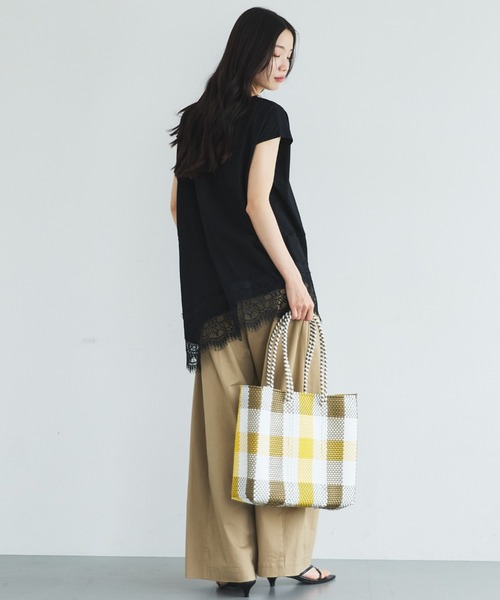 Doux archives(ドゥアルシーヴ)の「【イージーケア/接触冷感】イレヘムレースフレンチTOPS(Tシャツ/カットソー・レディース・モカ/オフホワイト/ブラック・FREE)」の14枚目の写真