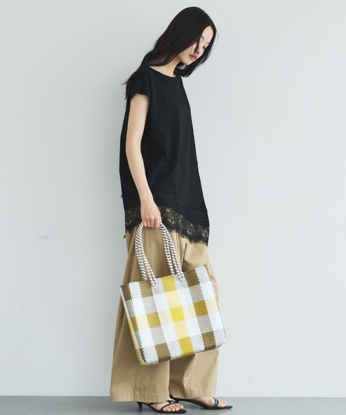 Doux archives(ドゥアルシーヴ)の「【イージーケア/接触冷感】イレヘムレースフレンチTOPS(Tシャツ/カットソー・レディース・モカ/オフホワイト/ブラック・FREE)」の15枚目の写真