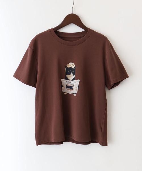 SpRay(スプレイ)の「CAT転写Tシャツ(Tシャツ/カットソー・レディース・チャコールグレー/オフホワイト/ブラウン/オートミール・FREE)」の19枚目の写真