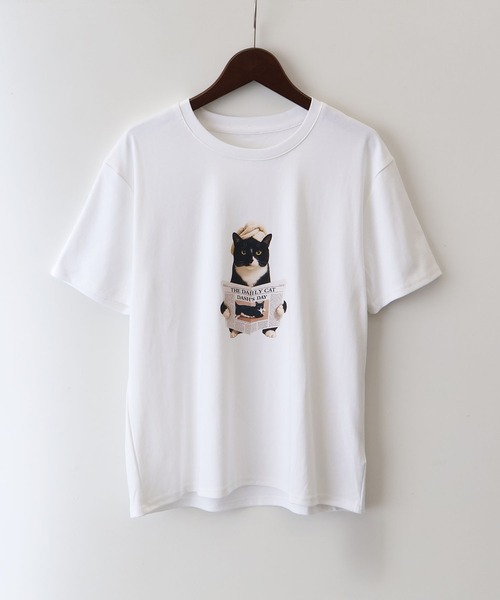 SpRay(スプレイ)の「CAT転写Tシャツ(Tシャツ/カットソー・レディース・チャコールグレー/オフホワイト/ブラウン/オートミール・FREE)」の20枚目の写真