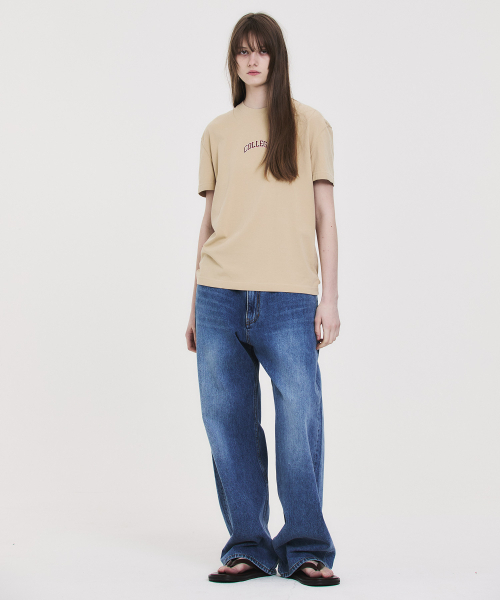 NOHANT(ノアン)の「COLLEGE LOGO T-SHIRT BEIGE(Tシャツ/カットソー・メンズ・Beige・LARGE/MEDIUM/SMALL/X-SMALL)」の5枚目の写真