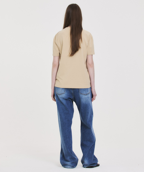 NOHANT(ノアン)の「COLLEGE LOGO T-SHIRT BEIGE(Tシャツ/カットソー・メンズ・Beige・LARGE/MEDIUM/SMALL/X-SMALL)」の7枚目の写真