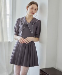 etre loin（エトルワン）の「ローウエストプリーツミニワンピース / Low waist pleated mini dress（ワンピース）」
