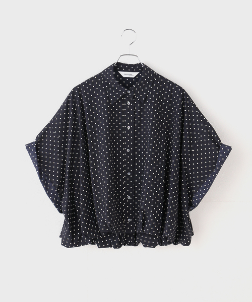 PROVOKE (プロヴォーク)の「【PROVOKE/プロヴォーク】 ショートスリーブドットバルーンシャツ(シャツ/ブラウス・レディース・ホワイト/ネイビー・FREE)」の6枚目の写真