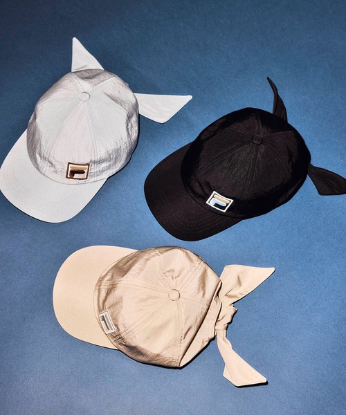 Casselini（キャセリーニ）の「Casselini(キャセリーニ)FILAリボンキャップ（キャップ・レディース・ブラック/ブルー/ベージュ・FREE）」の4枚目の写真