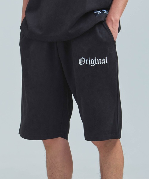 GALLIS ADDICTION(ガリスアディクション)の「GA Suede 刺繍 Shorts(その他パンツ・メンズ・ブラック/アイボリー/ブラック系2・L/M)」の1枚目の写真