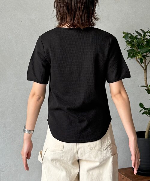 U.S. POLO ASSN.(ユーエスポロアッスン)の「【U.S. POLO ASSN.】ワッフルヘンリーT(Tシャツ/カットソー・レディース・ネイビー/グレー/ブラック/アイボリー/ブラウン/ホワイト・FREE)」の8枚目の写真