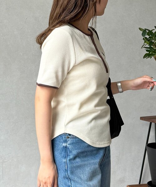 U.S. POLO ASSN.(ユーエスポロアッスン)の「【U.S. POLO ASSN.】ワッフルヘンリーT(Tシャツ/カットソー・レディース・ネイビー/グレー/ブラック/アイボリー/ブラウン/ホワイト・FREE)」の11枚目の写真
