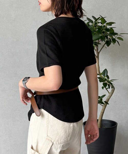 U.S. POLO ASSN.(ユーエスポロアッスン)の「【U.S. POLO ASSN.】ワッフルヘンリーT(Tシャツ/カットソー・レディース・ネイビー/グレー/ブラック/アイボリー/ブラウン/ホワイト・FREE)」の18枚目の写真