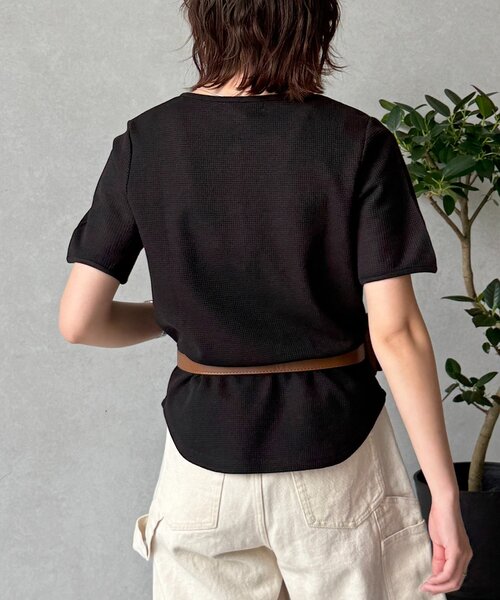 U.S. POLO ASSN.(ユーエスポロアッスン)の「【U.S. POLO ASSN.】ワッフルヘンリーT(Tシャツ/カットソー・レディース・ネイビー/グレー/ブラック/アイボリー/ブラウン/ホワイト・FREE)」の19枚目の写真