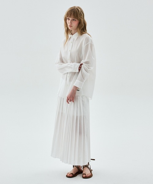 Mardi Mercredi(マルディメクルディ)の「SHEER COTTON SHIRT FLOWER PATCH / シアー コットン シャツ フラワー パッチ(シャツ/ブラウス・レディース・ホワイト・FREE)」の7枚目の写真