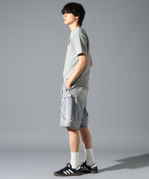 LAND MUSEUM(ランドミュージアム)の「LAND MUSEUM/デストロイワイドショートパンツ(デニムパンツ・メンズ・ブルー/ブラック・LARGE/MEDIUM)」の17枚目の写真