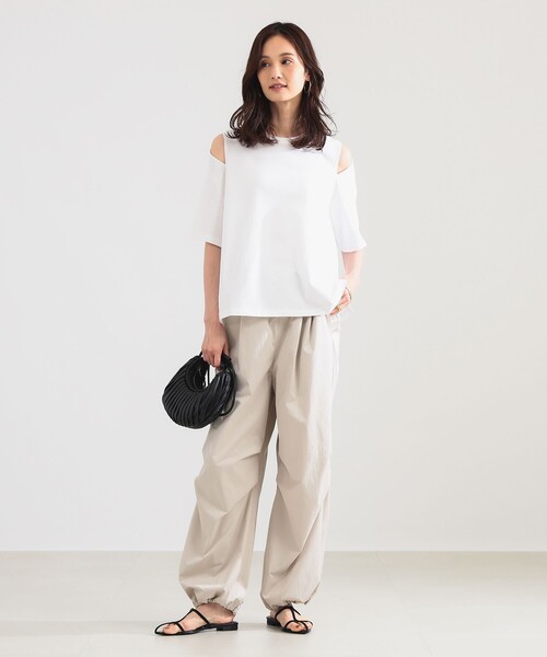 Demi-Luxe BEAMS（デミルクス ビームス）の「【8/6値下げ】ドロスト タフタ パンツ［接触冷感］（その他パンツ・レディース・ブラック系その他3/ブラック・36/38）」の3枚目の写真