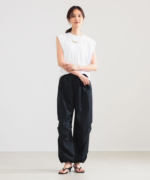 Demi-Luxe BEAMS（デミルクス ビームス）の「【8/6値下げ】ドロスト タフタ パンツ［接触冷感］（その他パンツ・レディース・ブラック系その他3/ブラック・36/38）」の8枚目の写真