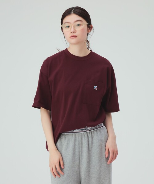 BEAMS HEART（ビームスハート）の「【EXCLUSIVE】RUSSELL ATHLETIC / ポケット Tシャツ（Tシャツ/カットソー・レディース・グリーン/オフホワイト/ワイン/ブラック・FREE）」の5枚目の写真
