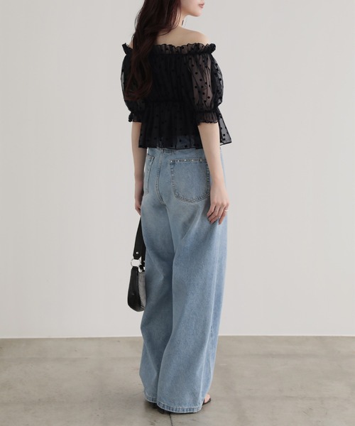 nouvellemoi(ヌーベルモイ)の「2wayフリルショート丈ペプラムトップス(その他トップス・レディース・ブラック/アイボリー・M)」の10枚目の写真