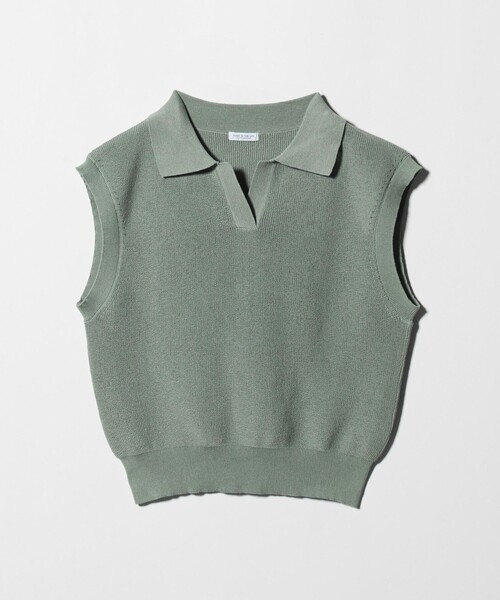 A DAY IN THE LIFE UNITED ARROWS（アデイインザライフユナイテッドアローズ）の「スキッパー フレンチスリーブニット ‐ウォッシャブル‐＜A DAY IN THE LIFE＞（ニット/セーター・レディース・ナチュラル/コバルトブルー/ライム/ダークグレー・FREE）」の3枚目の写真