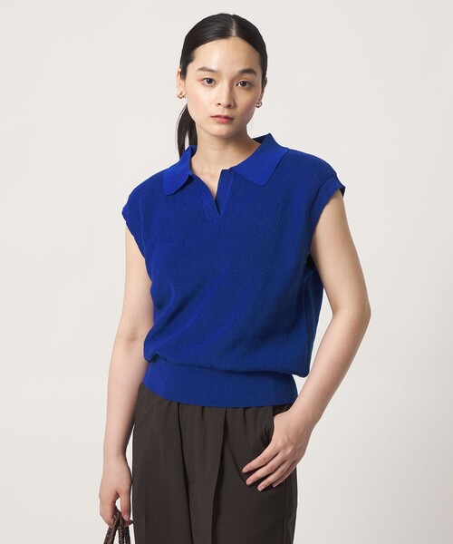 A DAY IN THE LIFE UNITED ARROWS（アデイインザライフユナイテッドアローズ）の「スキッパー フレンチスリーブニット ‐ウォッシャブル‐＜A DAY IN THE LIFE＞（ニット/セーター・レディース・ナチュラル/コバルトブルー/ライム/ダークグレー・FREE）」の7枚目の写真