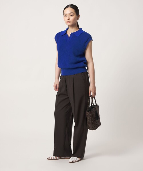 A DAY IN THE LIFE UNITED ARROWS（アデイインザライフユナイテッドアローズ）の「スキッパー フレンチスリーブニット ‐ウォッシャブル‐＜A DAY IN THE LIFE＞（ニット/セーター・レディース・ナチュラル/コバルトブルー/ライム/ダークグレー・FREE）」の8枚目の写真