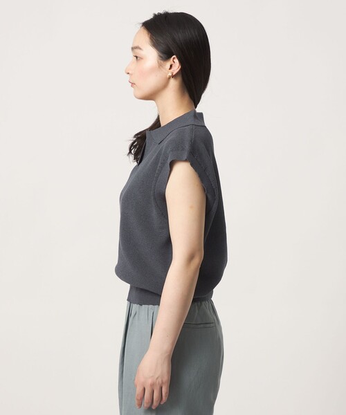 A DAY IN THE LIFE UNITED ARROWS（アデイインザライフユナイテッドアローズ）の「スキッパー フレンチスリーブニット ‐ウォッシャブル‐＜A DAY IN THE LIFE＞（ニット/セーター・レディース・ナチュラル/コバルトブルー/ライム/ダークグレー・FREE）」の10枚目の写真