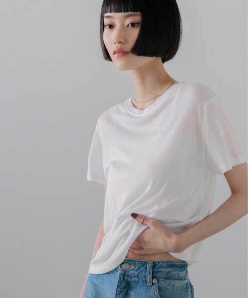 LOWRYS FARM(ローリーズファーム)の「アソートシアーTEE 638393(Tシャツ/カットソー・レディース・ブラック/ホワイト/チャコールグレー/ピンク/ブルー・FREE)」の12枚目の写真