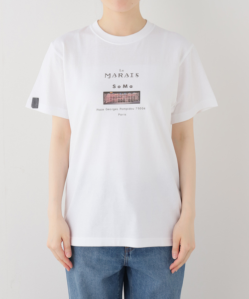 B.C STOCK（ベーセーストック）の「手洗い可 / ANGE IN DISGUISE / アンジ イン ディスガイズ Le Marais（Tシャツ/カットソー・レディース・ホワイト・FREE）」の7枚目の写真