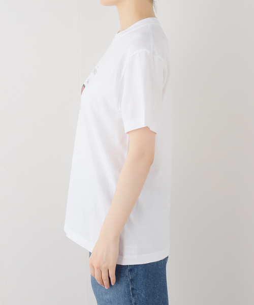B.C STOCK（ベーセーストック）の「手洗い可 / ANGE IN DISGUISE / アンジ イン ディスガイズ Le Marais（Tシャツ/カットソー・レディース・ホワイト・FREE）」の6枚目の写真