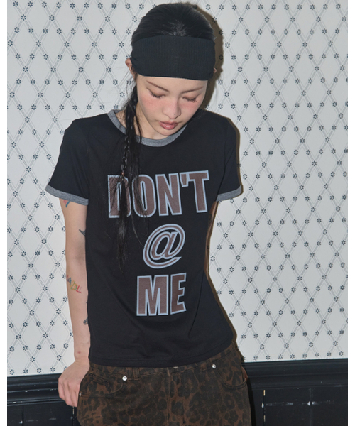 FANCY CLUB(ファンシークラブ)の「ドンエットミ リンガーTシャツ (ブラック) F25QB141(Tシャツ/カットソー・レディース・その他・ONE SIZE)」の2枚目の写真
