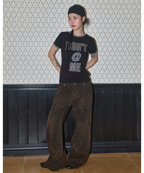 FANCY CLUB(ファンシークラブ)の「ドンエットミ リンガーTシャツ (ブラック) F25QB141(Tシャツ/カットソー・レディース・その他・ONE SIZE)」の3枚目の写真